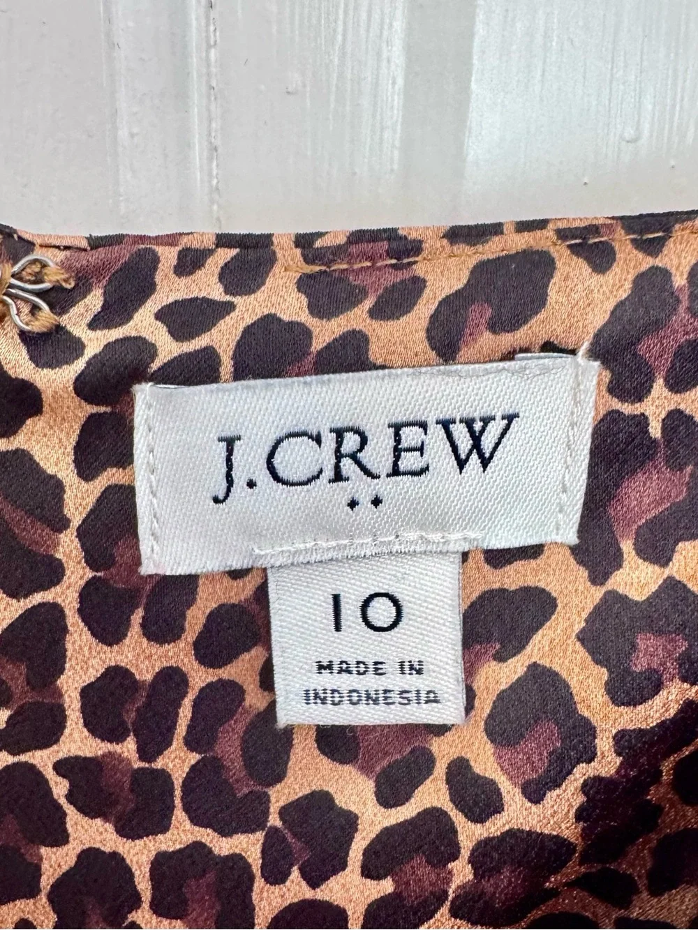 J. Crew Factory |  Leopard-Print V-Neck Midi Slip Dress, Size 10 - EUC